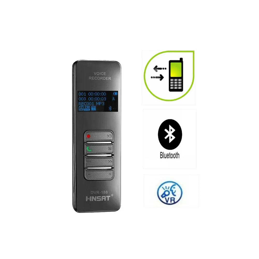 Bluetooth Диктофон может записывать мобильный телефонный звонок запись голосовой активации запись VOX VOSpassword защита MP3 play