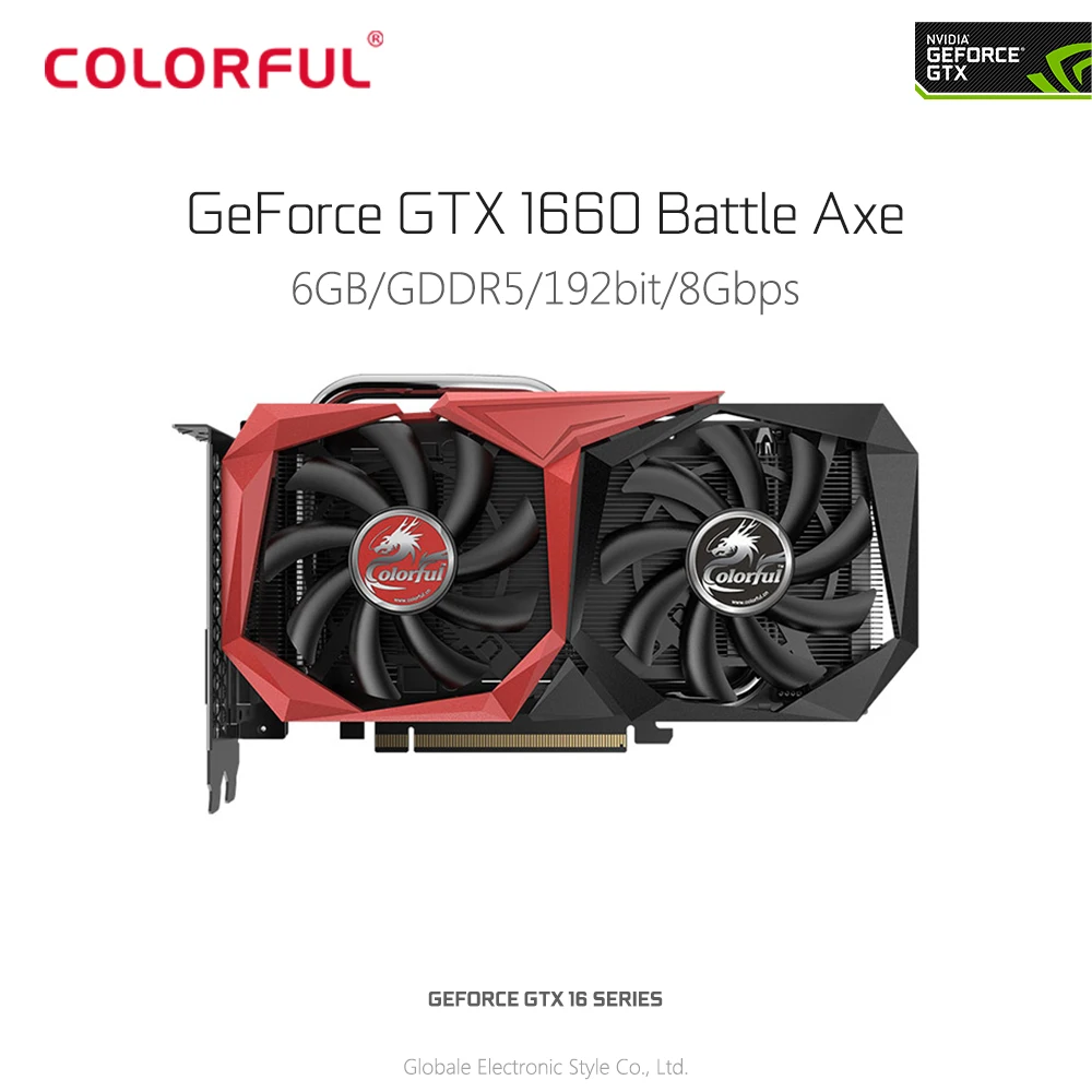 Оригинальный красочный Nvidia GeForce GTX 1660 6 Гб Видео Графика карты боевой топор GDDR5 192bit