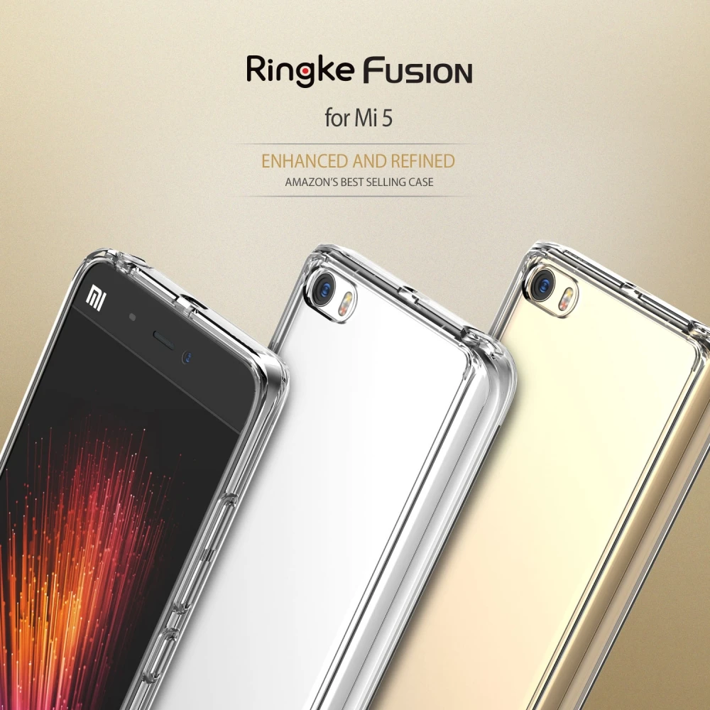 100% Original Ringke Fusion Xiaomi Mi5 Case Crystal Clear PC Back Cover & Built-in Dust Plug