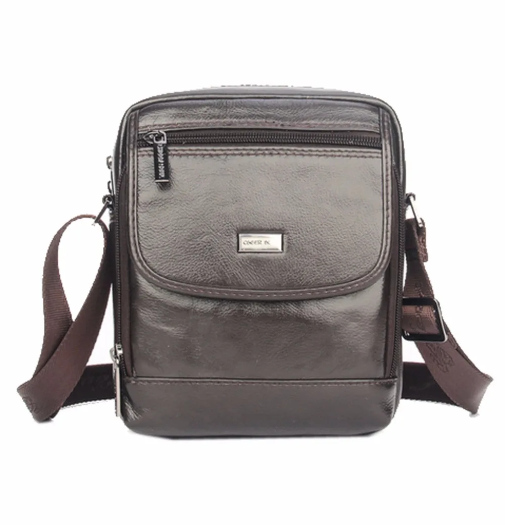 

Men fashion Real Genuine Cowhide Leather High Quality Business Casual Crossbody Messenger Shoulder Bag wallet DropShipping