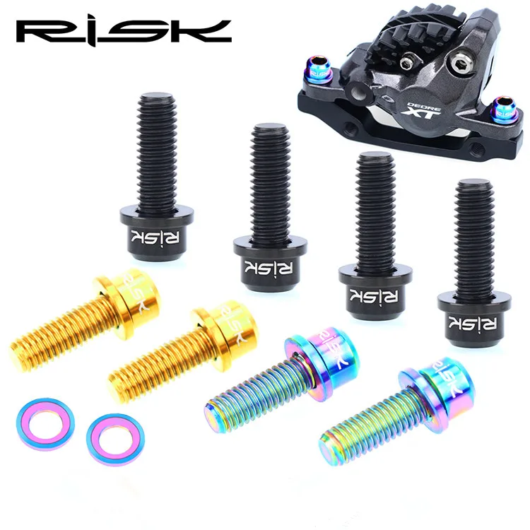 RISK M6* 18 мм титановые дисковые тормозные болты суппорта для SHIMANO и Sram велосипедные Гидравлические Тормозные болты 4 шт./лот