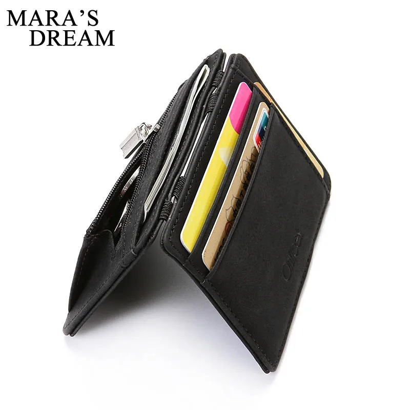 

PU Leather RFID Men Card Wallet Mini Short Solid Color Zipper Card Holder With Coin Pocket Men's Small Thin Wallet Slim Wallets