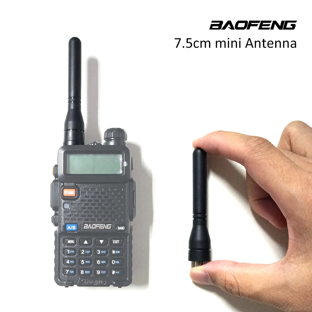 Baofeng 7.5cm Mini Size Antenna UHF Band Walkie Talkie Antenna Two Way Radio Gain Antenna for UV-5R 5RE 5RA UV-82 888S afbeelding