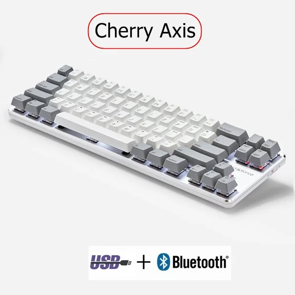 Magicforce Smart 2 Bluetooth 4,0 Беспроводная/USB Проводная Двухрежимная 68 клавишная механическая клавиатура PBT Keycap подключение нескольких устройств - Цвет: Серый