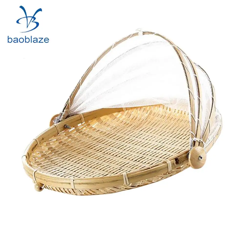 Bamboo Serving Food Tent Basket Hand Woven Fruit Baskets Storage 6 Designs