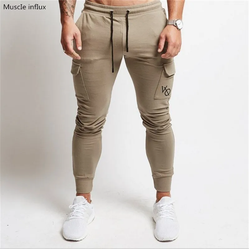 

2018 Autumn New Men Joggers Sweatpants Man Gyms Fitness Workout Brand Clothing Cotton printing Trousers Fitness