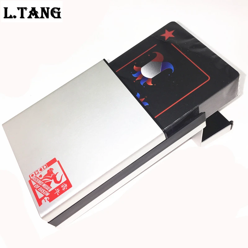 Wasserdicht PVC Poker Mit Aluminium Box Hohe Qualität Schwarz Kunststoff Spielkarten Neuheit Sammlung Board Spiel Geschenk L388