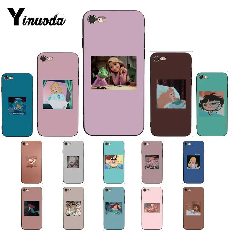

Yinuoda CUTE anime cartoon girl Black Soft Shell Phone Cover For iPhone 8 7 6 6S Plus X XS MAX 5 5S SE XR 11 11pro 11promax