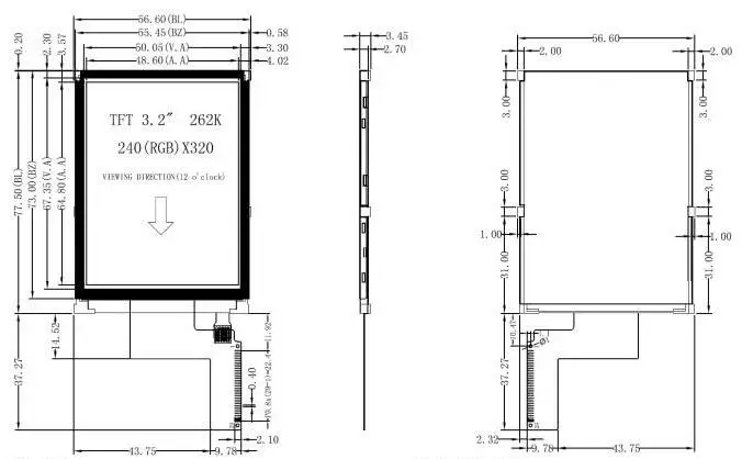 3.2 inch 29P 262K TFT LCD Color Screen ST7789V Drive IC 240(RGB)*320