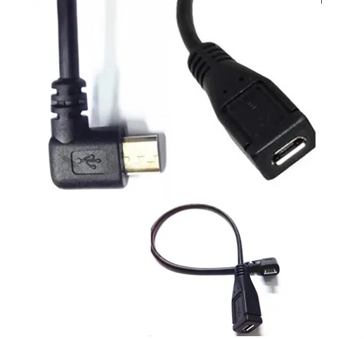 

Right Angle Micro USB 5Pin 90 Degre Male to Female M/F Extension Cable data sync power charge Extender cabo Cord 25CM