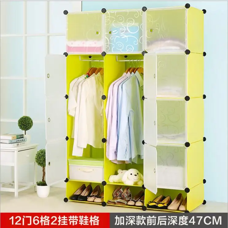 Многоцветный экономичный простой шкаф DIY для одного человека пластиковый комбинированный портативный шкафчик комбинированный шкафчик - Цвет: 15