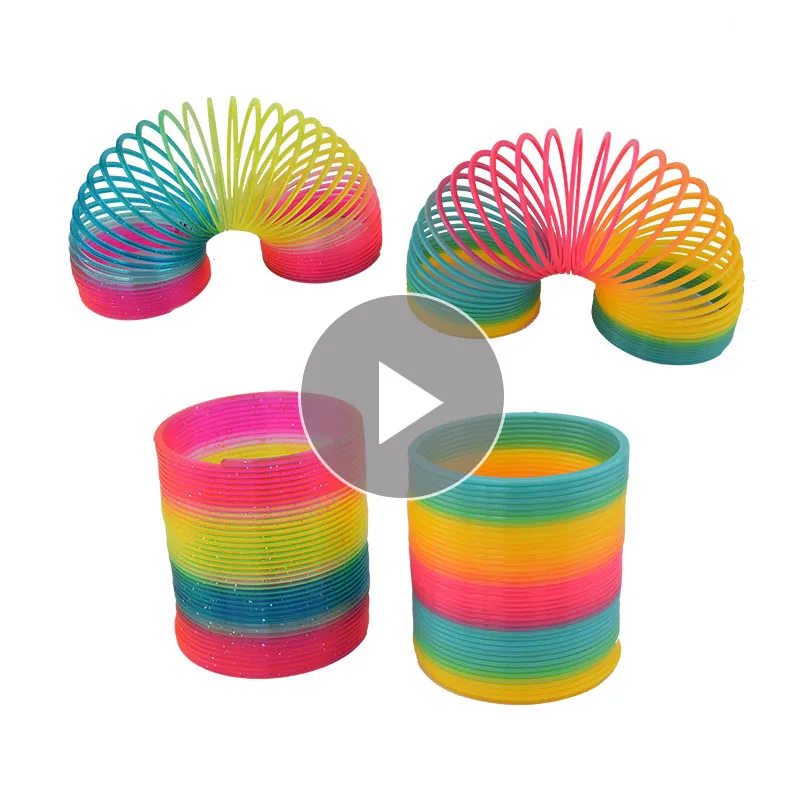 

Rainbow Circle Elasticity Magic Show Plastic Folding Children Spring Ring Novelty Gag Coil Kids Creative Adult Classic Toy Gifts