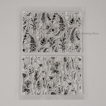 

Eno Greeting clear stamps flower background stamps for card making decoration seamless transparent tamps