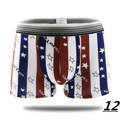 2023 Fashion Silk Underwear Men Lovely Cartoon Print Man Boxers Homme Comfortable Underpants Soft Breathable Male Panties 30pcs