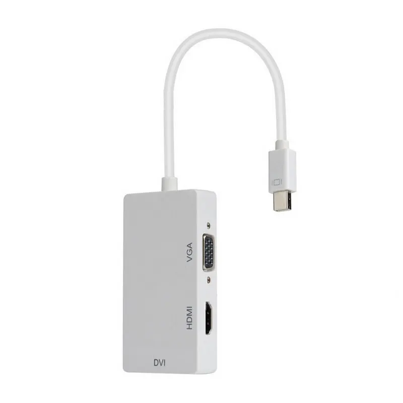 Прямоугольный мини дисплей Порт DP Thunderbolt к DVI/VGA/HDMI адаптер 3 в 1 для Apple iMac Mac Mini Pro Air