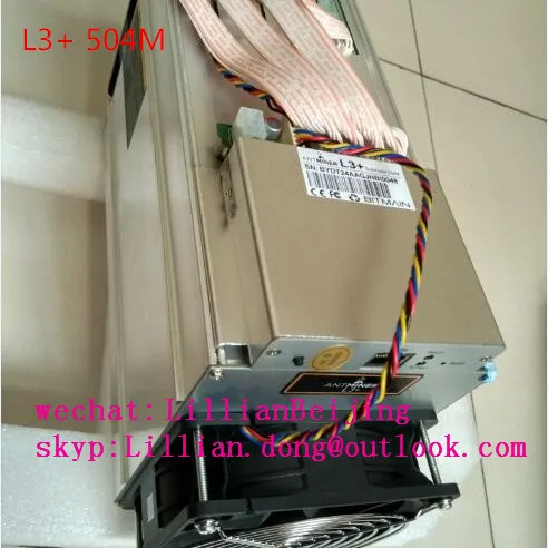 

New Bitmain Antminer L3+ 504MH/s of Litecoin LTC Scrypt Miner mining machine asic chip L3 plus L3+ 504M