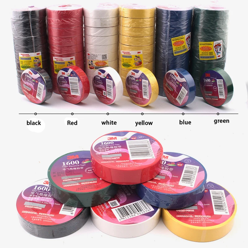 

20 Meter Color electrical tape PVC wear-resistant flame retardant lead-free electrical insulating tape waterproof color tape