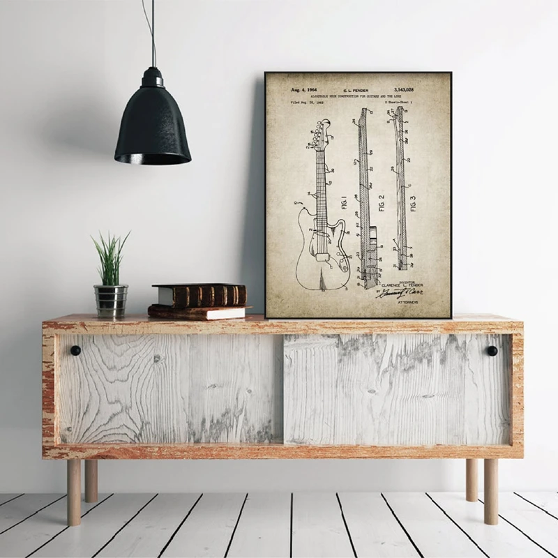 Electric Guitar Canvas Art Poster Home Decor