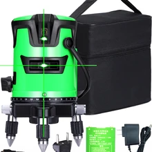 5 линий 6 точек зеленый лазерный уровень 360 градусов вращающийся 635 нм открытый режим и наклон slash доступен Авто линия