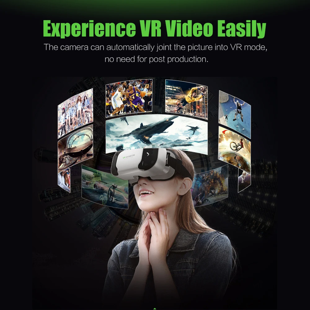 360 градусов видеокамера 4K Ultra HD WiFi VR камера ручная панорамная с двойным объективом