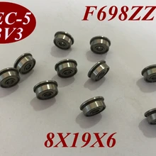 10 шт. F698ZZ F698Z F698-ZZ 8X19X6 мм миниатюрные высокоскоростные радиальные шарикоподшипники фланцевые роликовые фланцевые подшипники