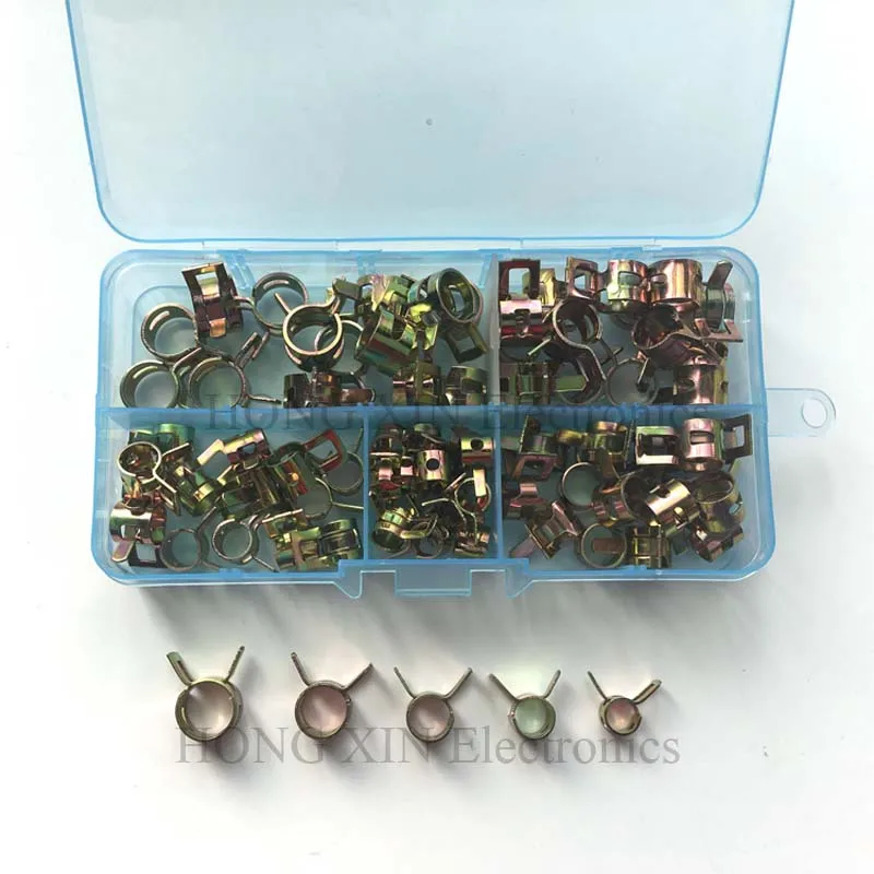 75Pcs/set 6-10mm Vacuum Spring Fuel Oil Water CPU Hose Clip Pipe Tube for Band Clamp Metal Fastener Assortment Kit | Обустройство