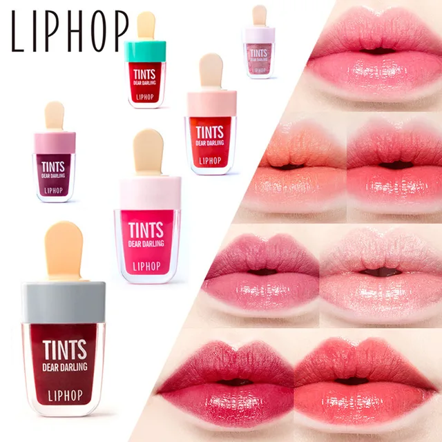 Liphop ice cream lip tint 6 colors shimmer lip gloss