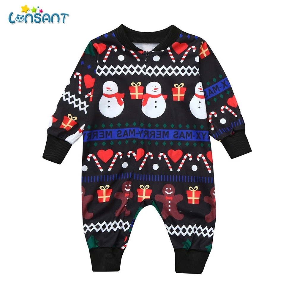 

LONSANT Baby Rompers Christmas O Neck Baby Boy Clothes Dos Desenhos Animados Menina Infantil Children'S Winter Rompers N30