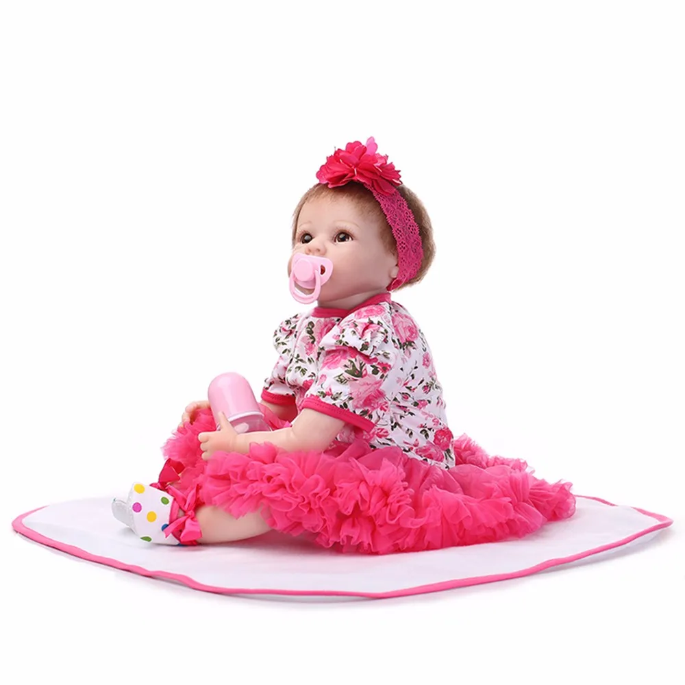 NPK 22 дюймов Кукла Reborn полностью виниловая кукла для младенцев для девочек 55 см Реалистичная мягкая живая кукла Reborn Baby для девочек Дети Playmates