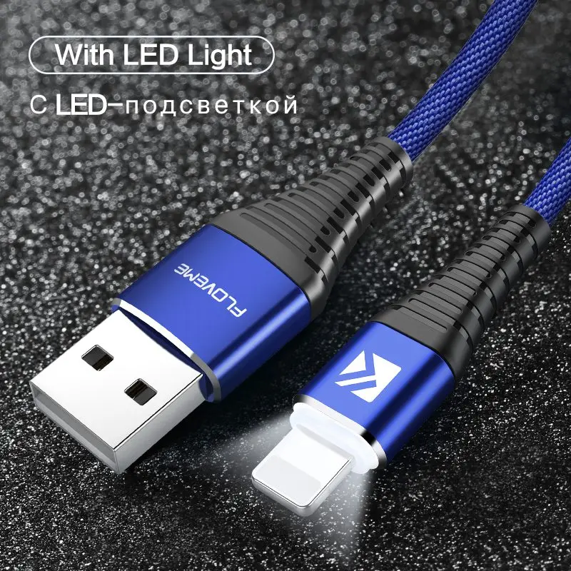 FLOVEME Тип usb C кабель для One Plus 6 5 т светодио дный свет 2A быстрой зарядки кабель для зарядки usb C для Huawei p20 P10 Lite данных провода шнура провод для зарядки type c провод для зарядки хуавей - Цвет: Blue With LED Light