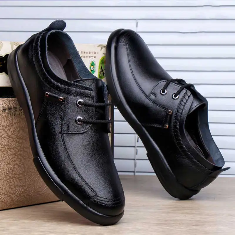 Robe Oxford Chaussures Lacets Hommes Cuir Mocassins Casual Mode Véritable Formelle À Respirant Mâle Plat Mariage brown En Black De Affaires Sz55Zqn