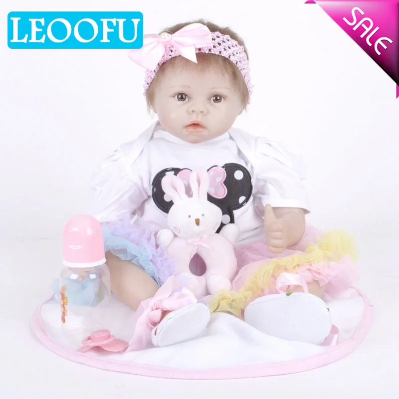 

LEOOFU 55cm 22 inch lifelike cute bebe reborn doll body silicone reborn baby dolls lifelike newborn baby gift babies toys