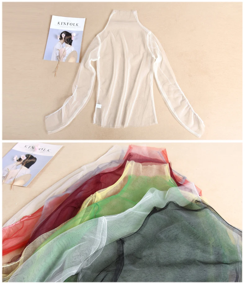 Женская футболка ярких цветов с длинным рукавом, прозрачный сетчатый топ. Женская уличная водолазка, футболки, пляжные Топы. XL