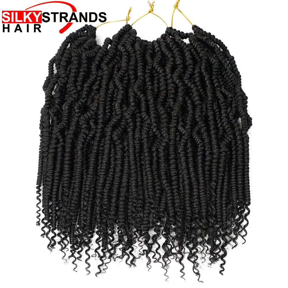 Burgundy Fluffy Passion Twist Hair Braiding 24strands/pack Synthetic Bomb Spring Curly Twist Crochet Hair