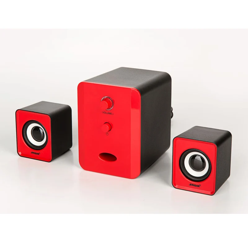 Проводной комбинированный компьютерный динамик сабвуфер Музыка Фильмы Мультимедиа ПК игровые системы AUX USB 2,1 звуковая коробка бас динамик s - Цвет: RED