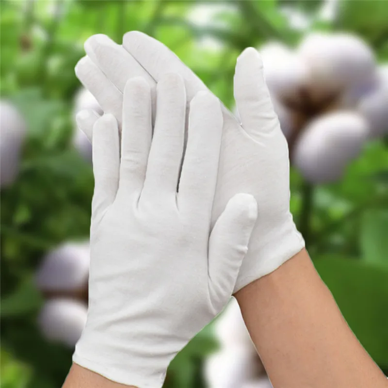 1 Pair Green Gardening Disposable White Cotton Ceremonial gloves for male female Serving / Waiters / drivers / Jewelry Gloves