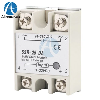 

Solid State Relay SSR-25DA 3-32V DC to 24-380V AC 25A Current 250V Working Voltage White Solid State Relay