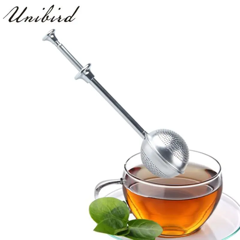 

Unibird Stainless Steel Tea Infuser High Quality Ball Shaped Push Tea Strainer Spoon Infuser Filter Cup Teaware Kitchen Tool