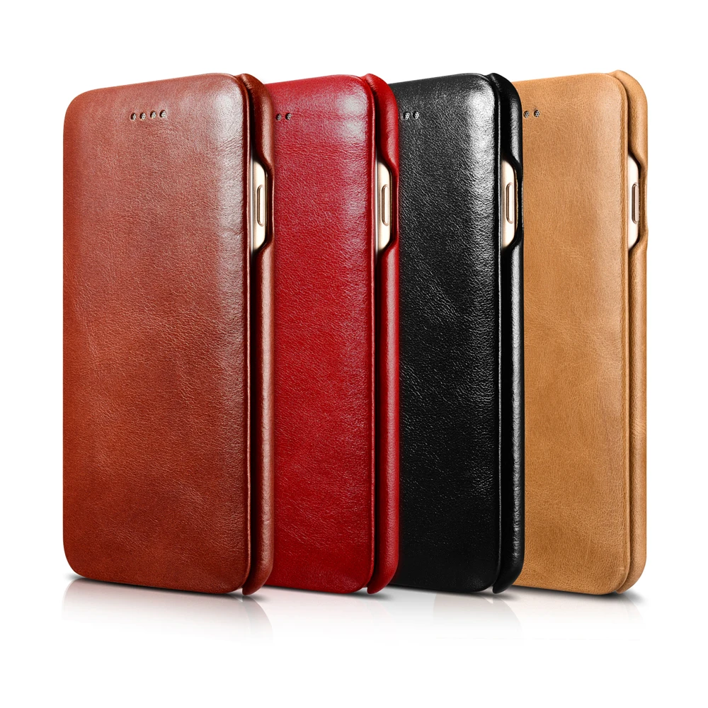 imágenes para Icarer para iPhone 7 Funda de Cuero Genuino Caja de la Carpeta para el iphone 7 Más iPhone 6 6 s 7 Plus Curva Borde Flip Folio Magnético cubierta imágenes para Icarer para iPhone 7 Funda de Cuero Genuino Caja de la Carpeta para el iphone 7 Más iPhone 6 6 s 7 Plus Curva Borde Flip Folio Magnético cubierta