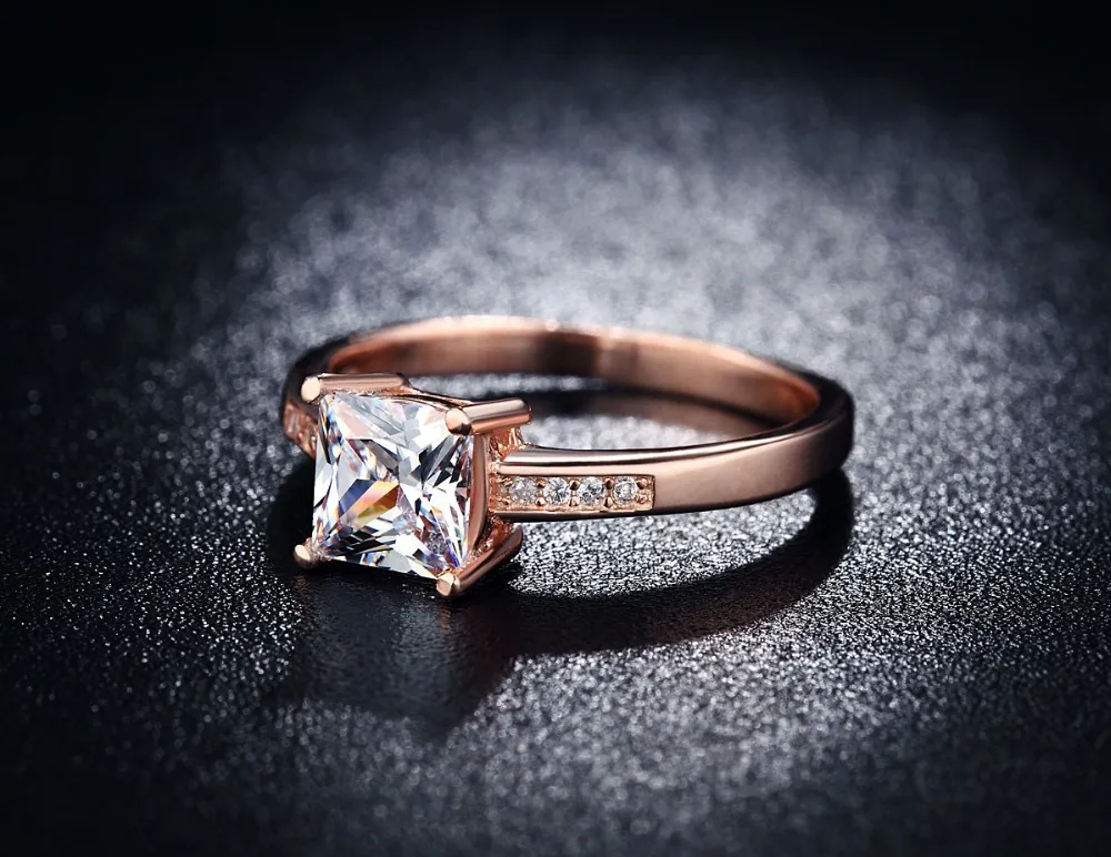 Новое поступление года мода 18krgp штамп золото заполнено комплект кольца 6 мм Циркон CZ Diamant Свадебные Кольца для Для женщин y18kr012