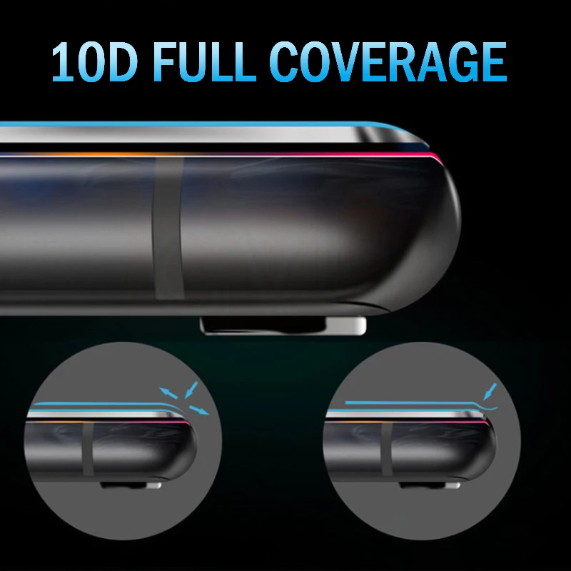 10D protective glass on the for iphone x xr xs max aphone i phone xsmas tempered glas tremp film screen protector full cover 9h