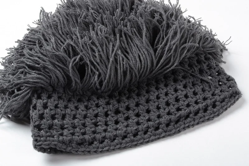 Fashion Men Handmade Knitted Wig Bearded Funny Hat Winter Beard Beanies Face Tassel  Warm Cap Outdoor Creative Ski Caps CP0317 (9)