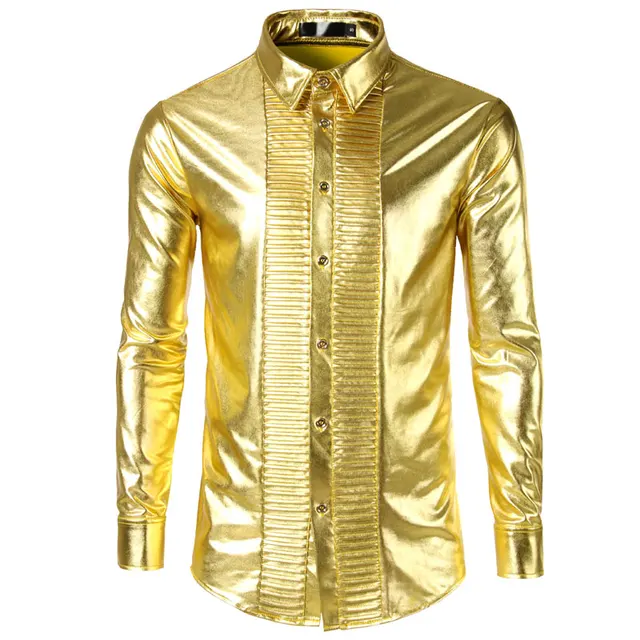 Buy Gold Coated Metallic Wear Men's Shirt