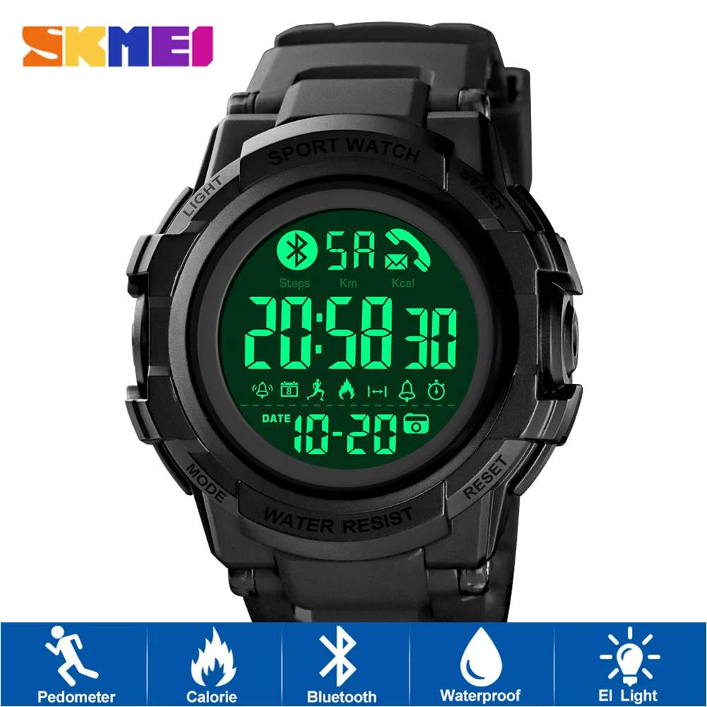 

SKMEI 1501 Bluetooth Smart Watch Outdoor Sports Men Digital Watches Pedometer Calorie Fitness Clock Wristwatch reloj inteligente