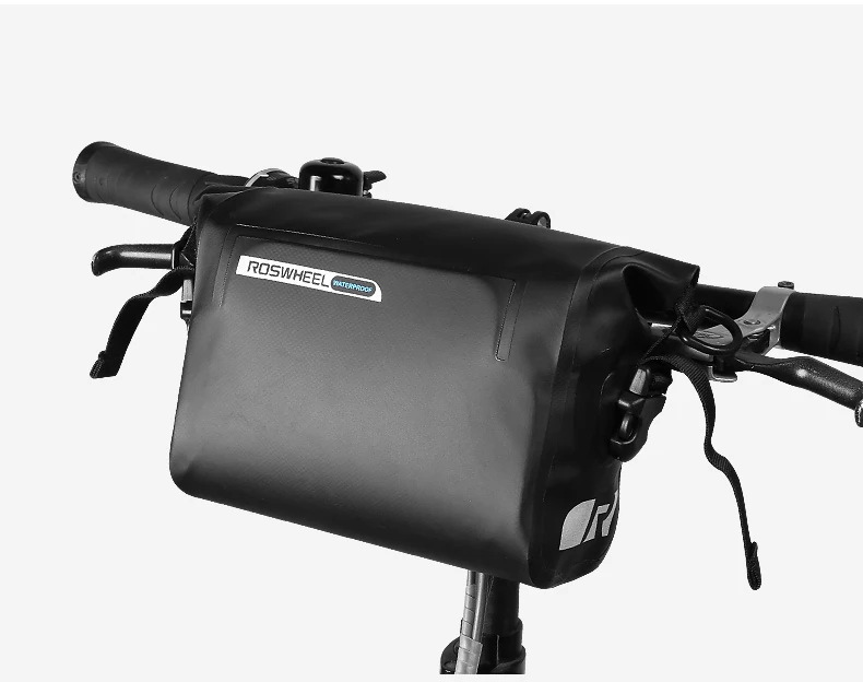 Best ROSWHEEL DRY 3L Cycling Bike Bicycle Handlebar Front Basket PVC Full Waterproof Bags Bike Accessories Cycle Pannier Pouch 11