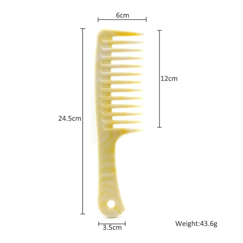 CestoMen распутывание волос большой зуб гребень Инструменты для укладки парикмахерские антистатические пластиковые волосы гребень с широкими зубьями гребень для вьющихся волос