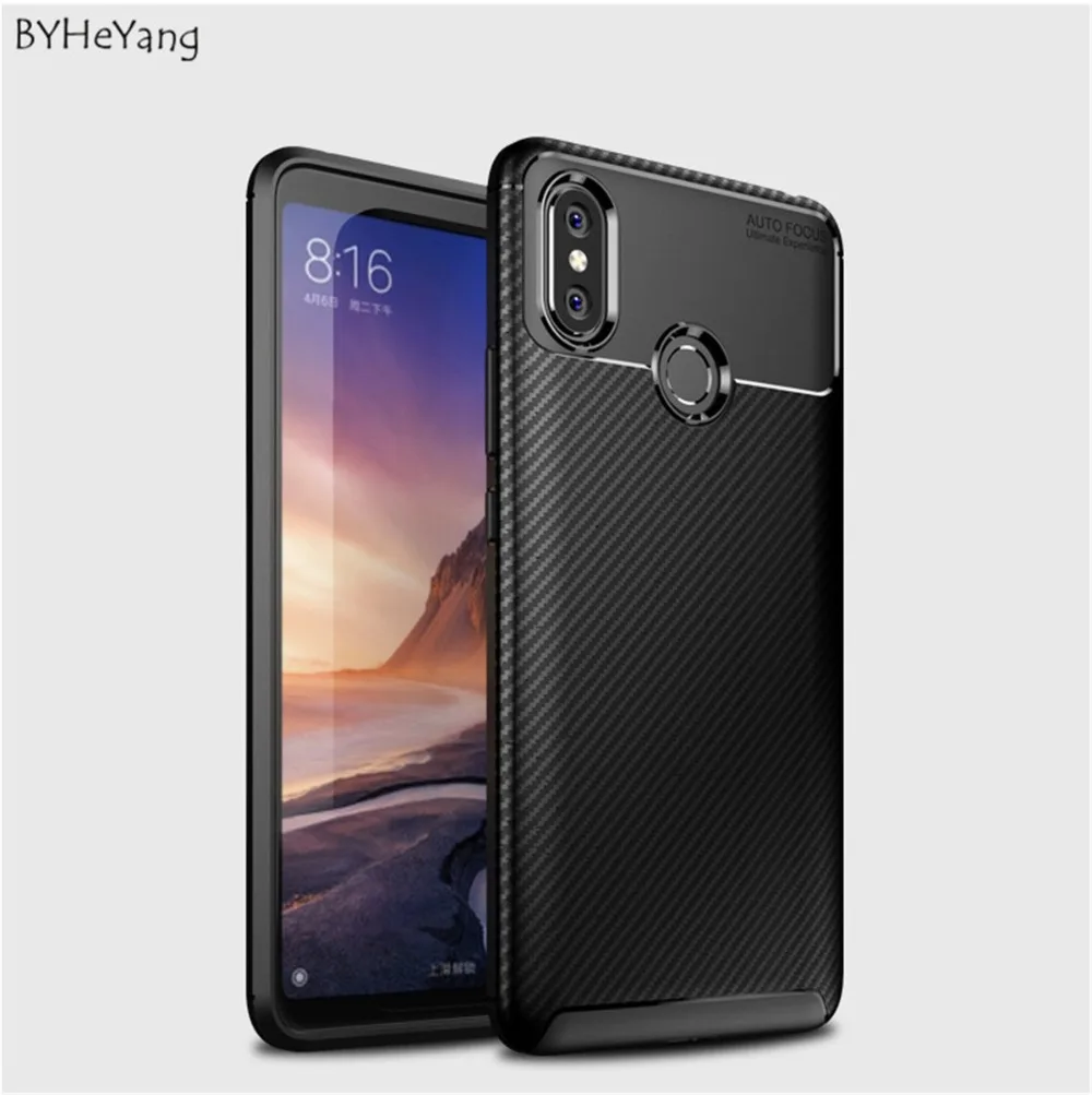 BYHeYang для Xiaomi Mi Max 3 чехол мягкий силиконовый тяжелый ударопрочный углеродный