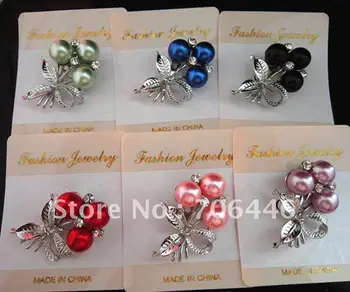 

ON SALE !!! 12 Mixed Color Pearl Flower Brooch