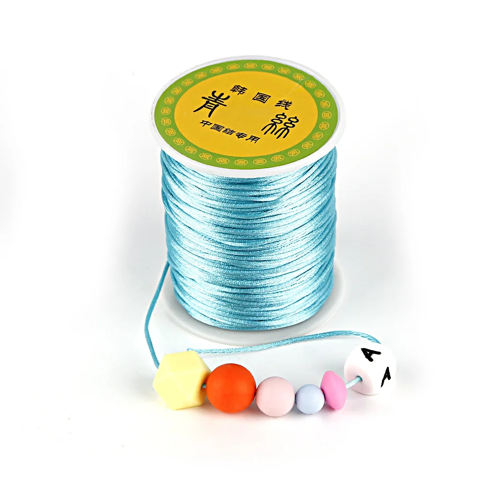 TYRY.HU 80 미터 실리콘 비즈 공예 만들기 Teether 체인 액세서리 1.5mm 새틴 실크 나일론 코드 DIY 젖니 목걸이