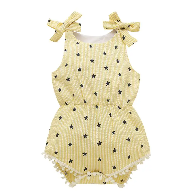 

2018 Newborns Baby Girl Princess Bow-knot Straps Summer Conjoined Party Clothes 0-18 M Three Kinds Style Colors G9